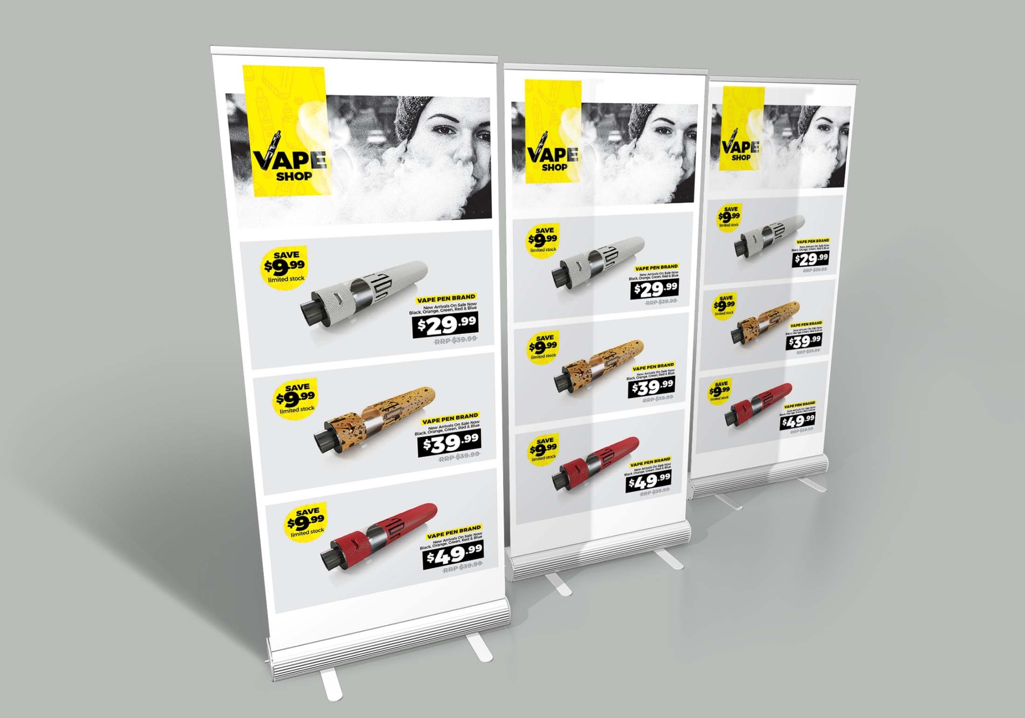 Free Roll up Banner Mockup PSD 10