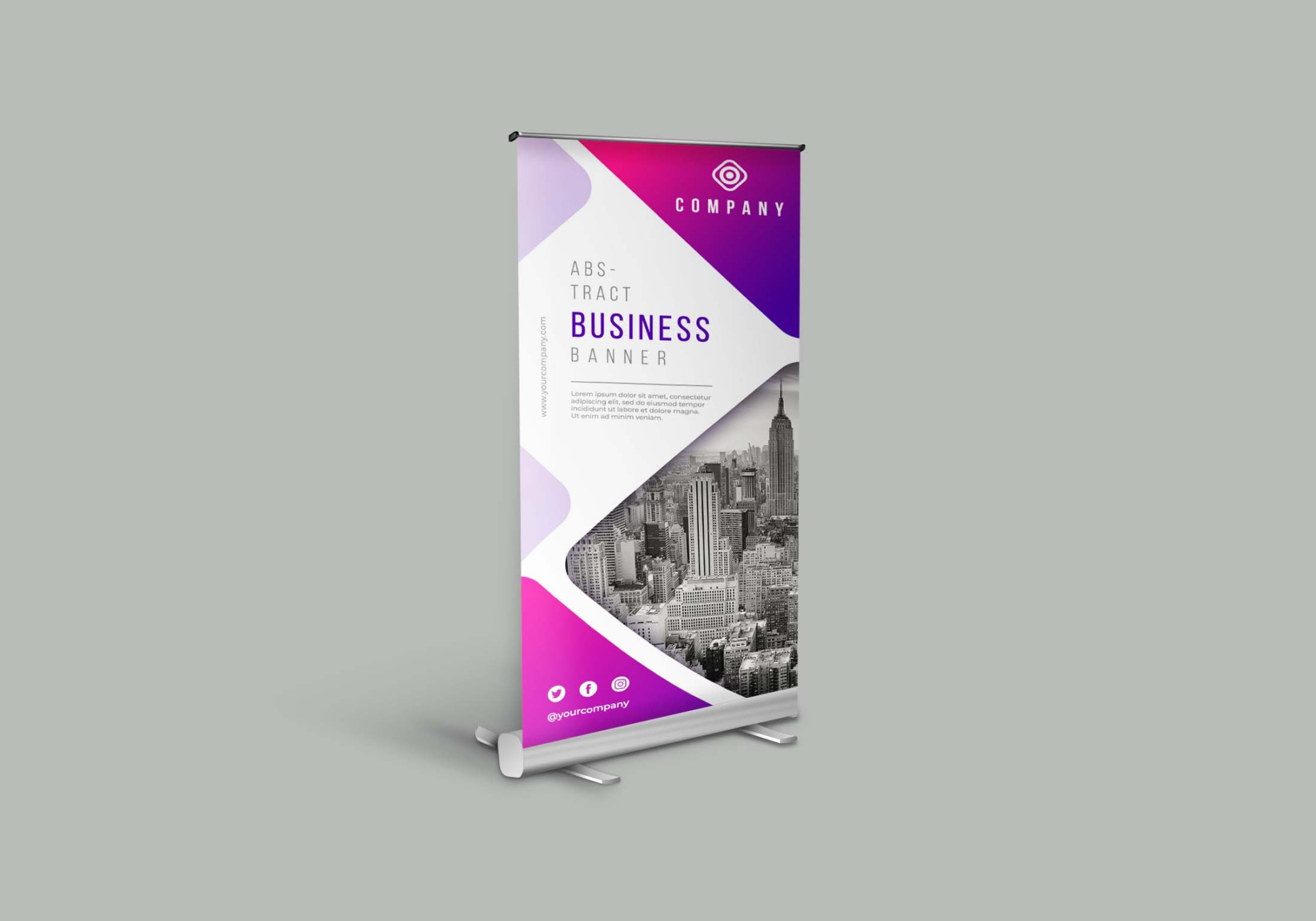 Free Roll up Banner Mockup PSD 11