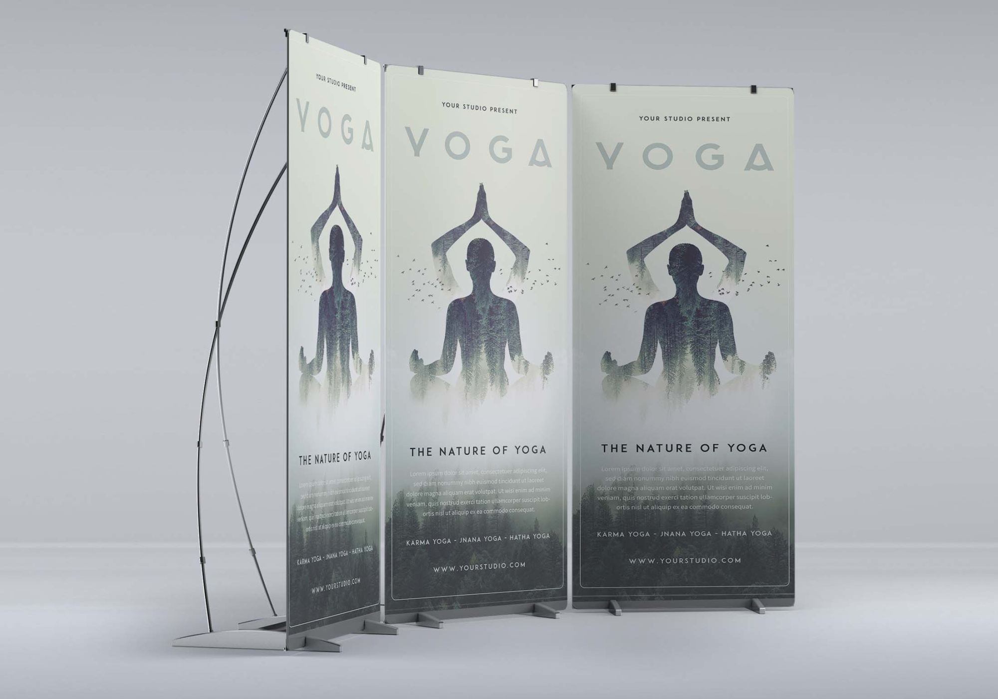 Free Roll up Banner Mockup PSD 4