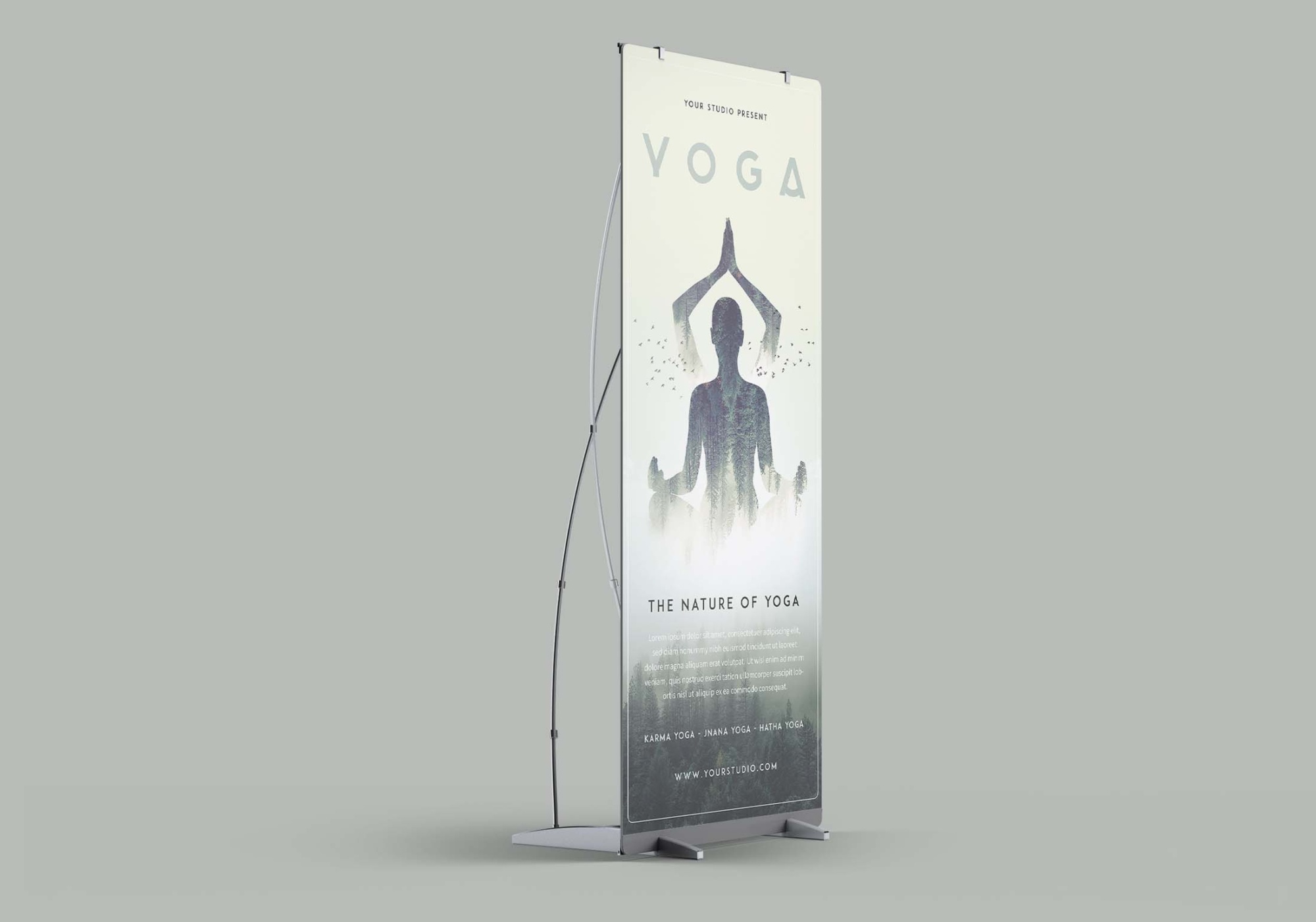 Free Roll up Banner Mockup PSD 9