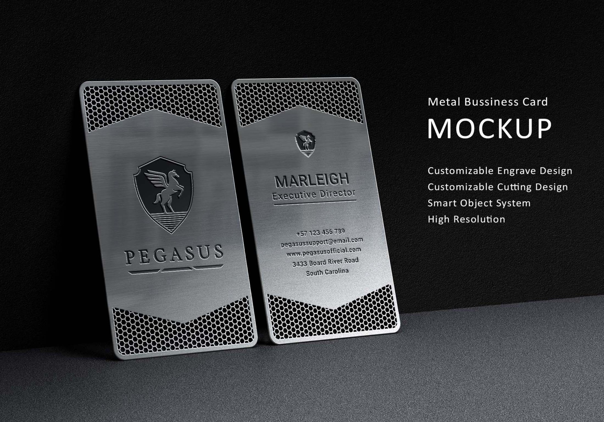 Metal Business Card Mockup 2