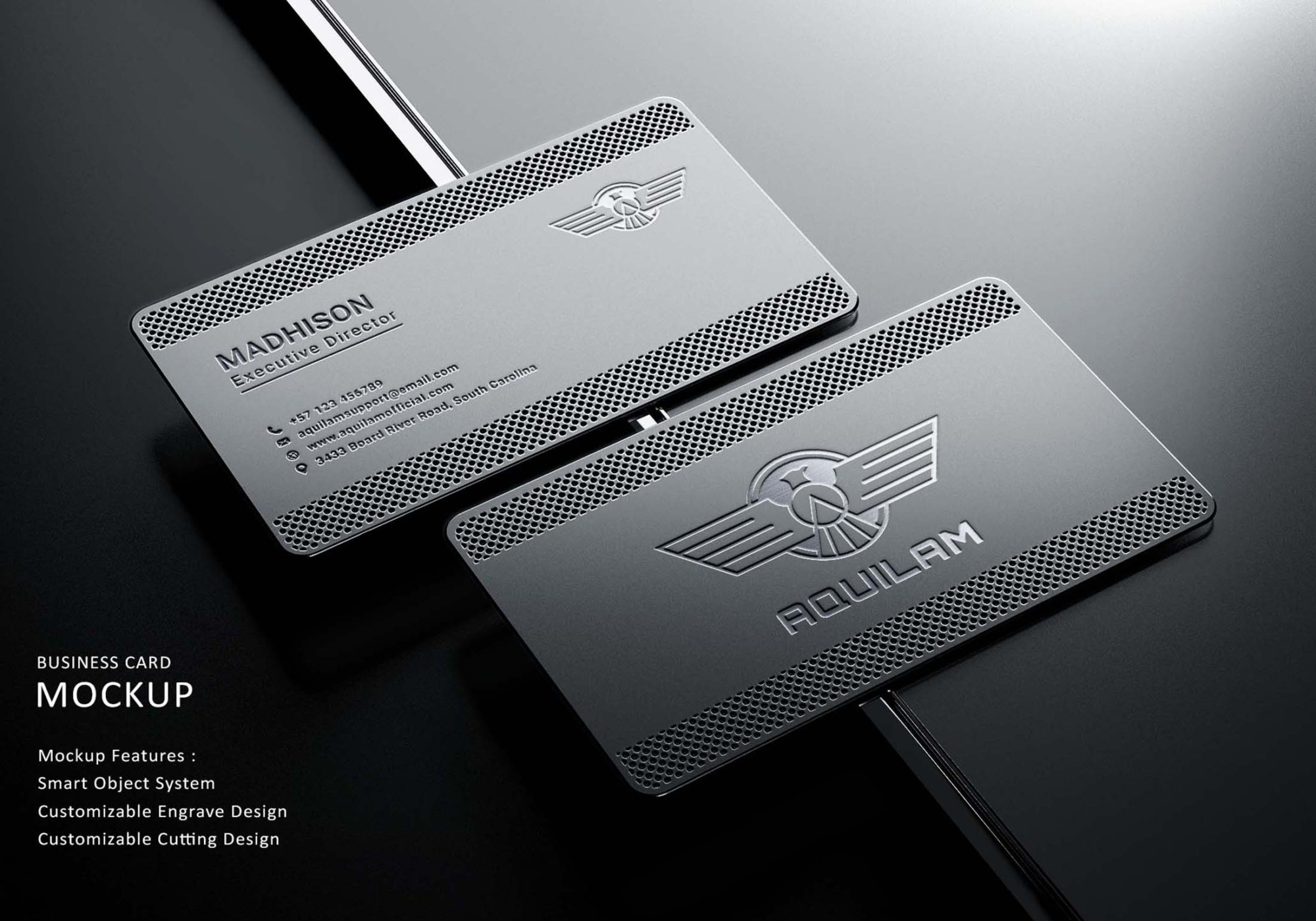 Stylish Metal Business Card Mockup Metal Business Card Mockup 5