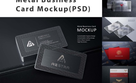 Metal Business Card Mockup(PSD)