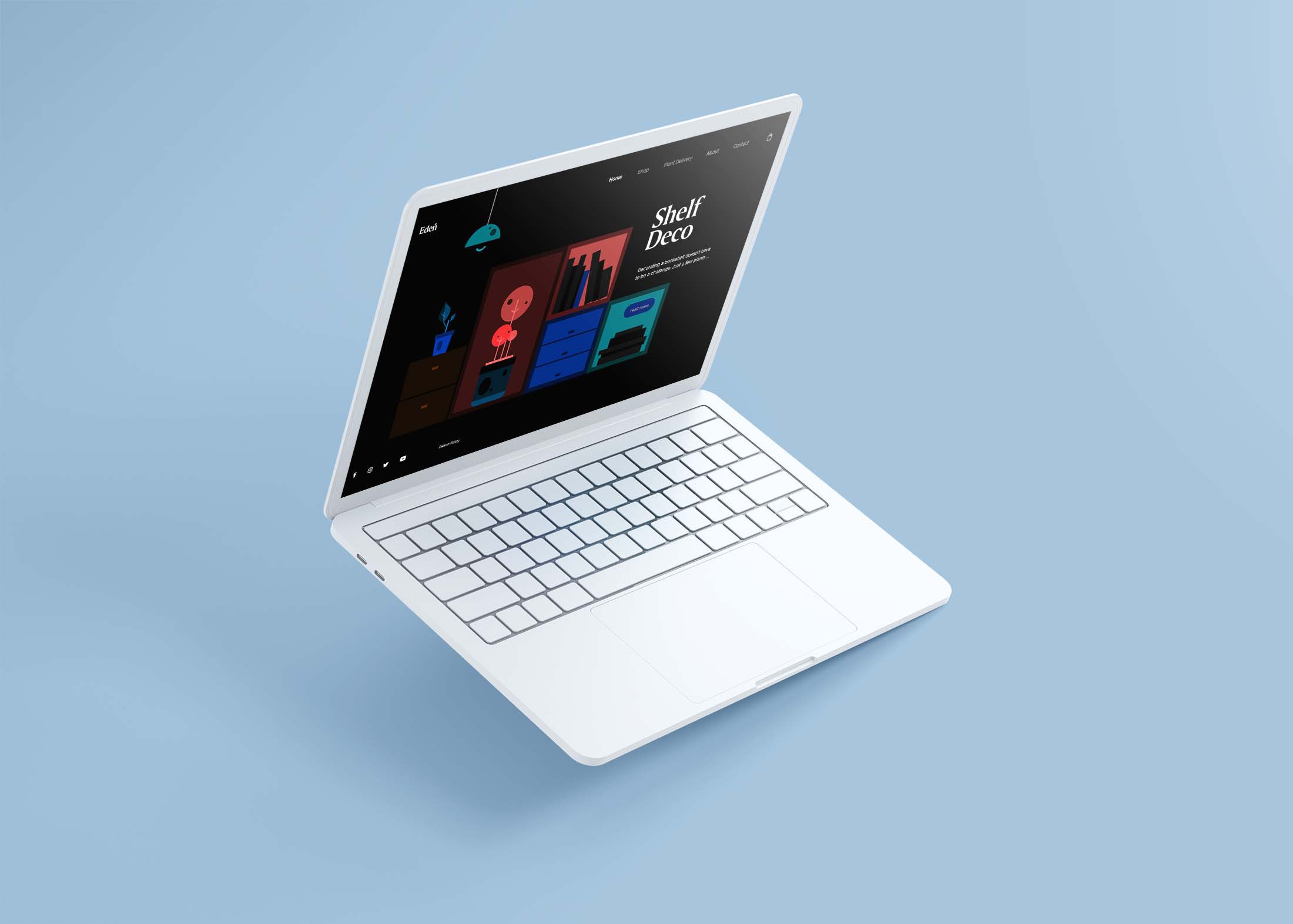 White Laptop Mockup PSD 4