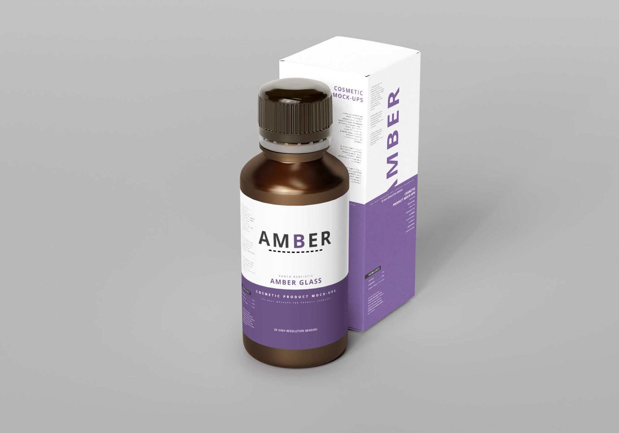Amber Glass Bottle Mockup 1