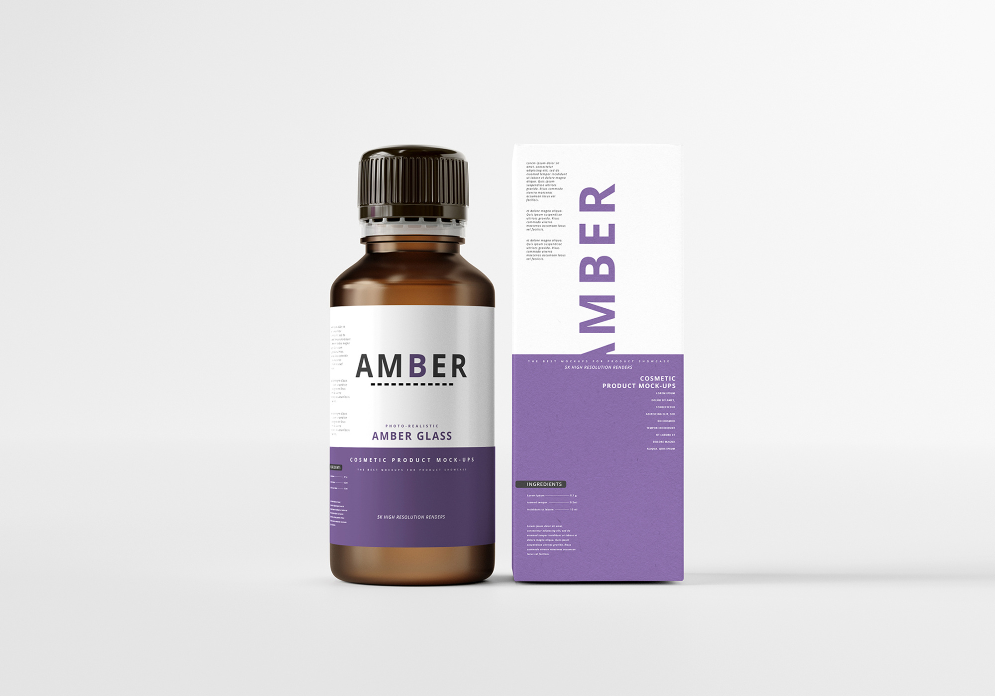 Amber Glass Bottle Mockup 3