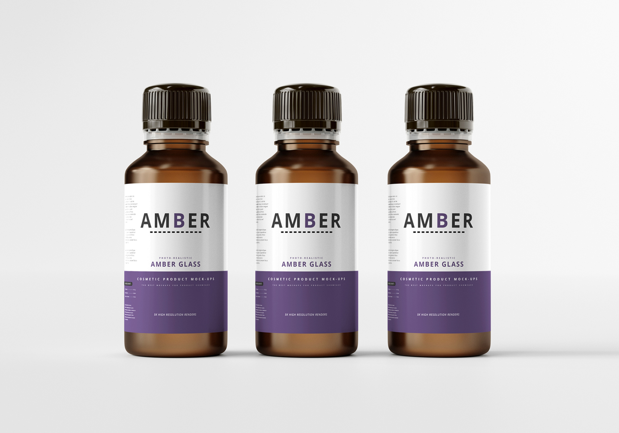 Amber Glass Bottle Mockup 5