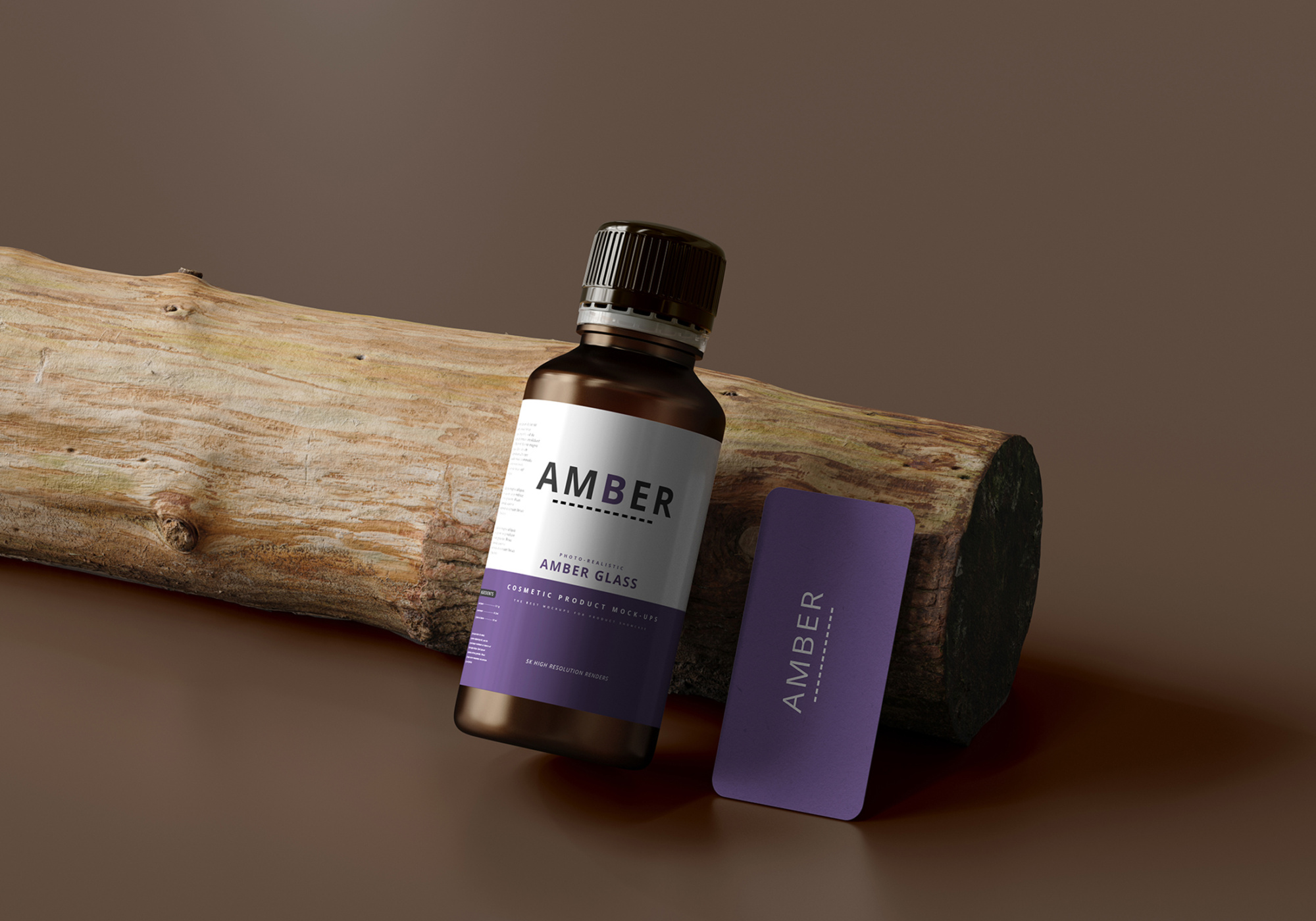 Amber Glass Bottle Mockup 6