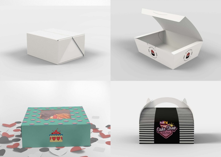Cake Box Mockup (PSD) Cake Box Mockup PSD 4 1