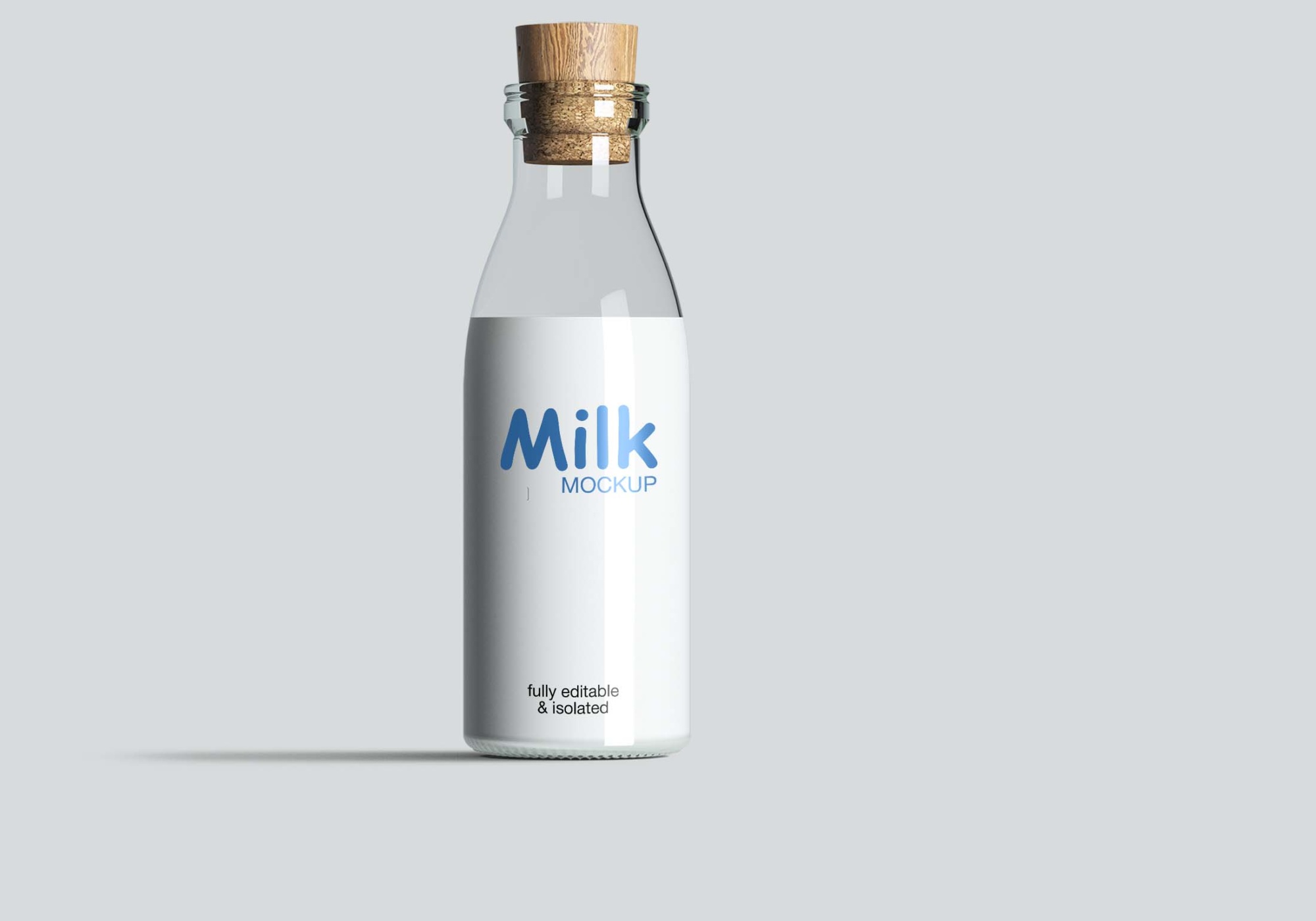 Glass Milk Bottle Mockup PSD 3