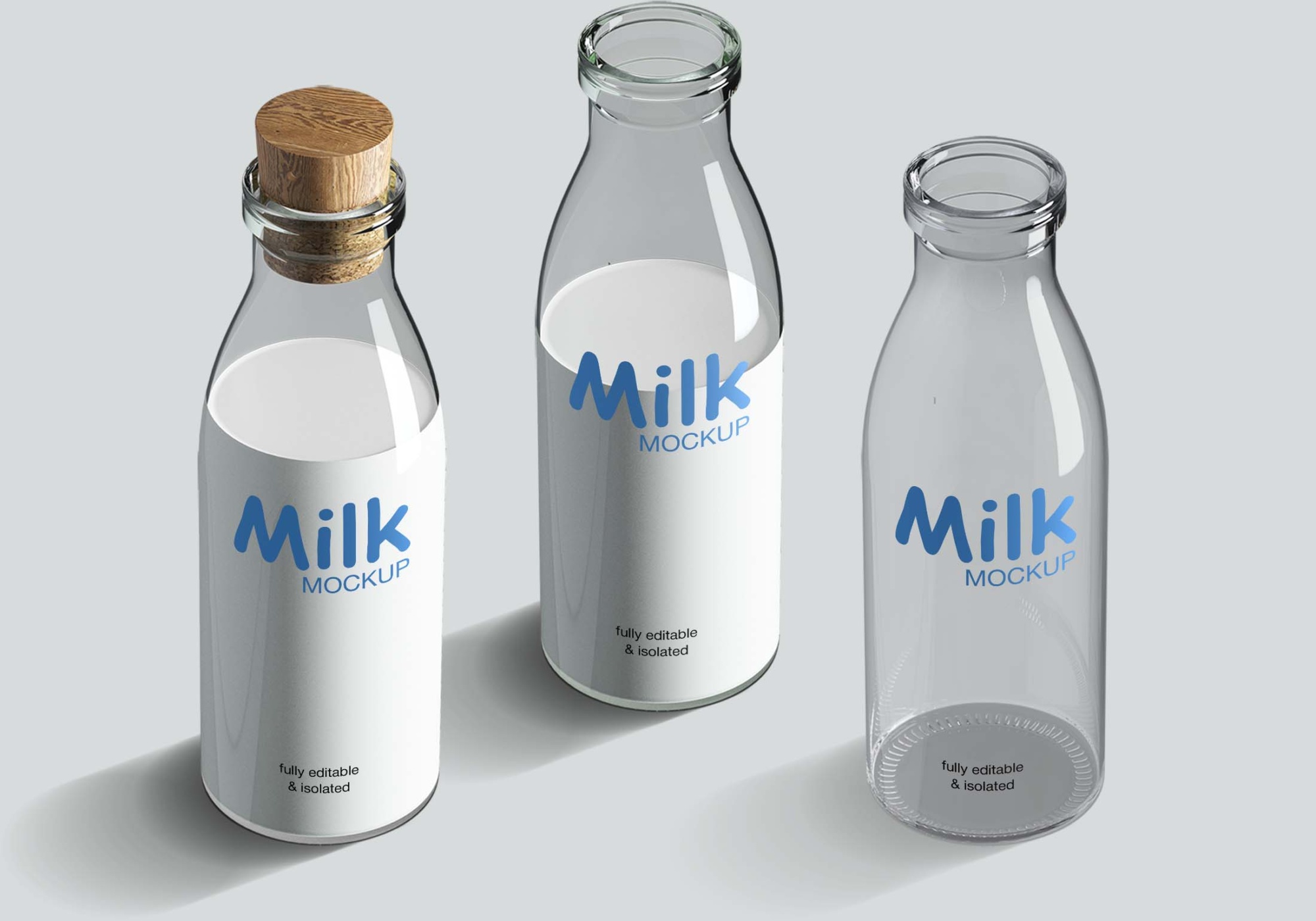 Glass Milk Bottle Mockup PSD 5