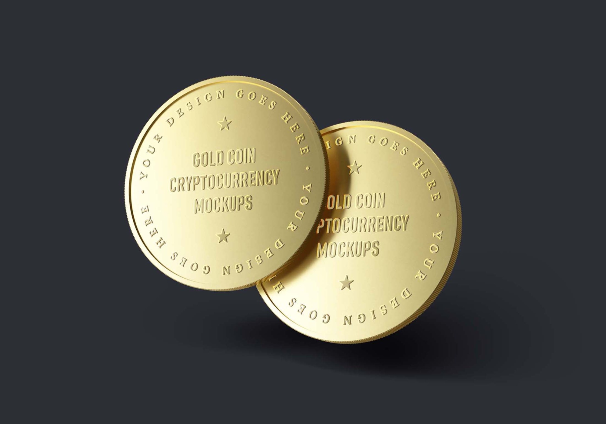 Gold Cryptocurrency Mockup PSD 3