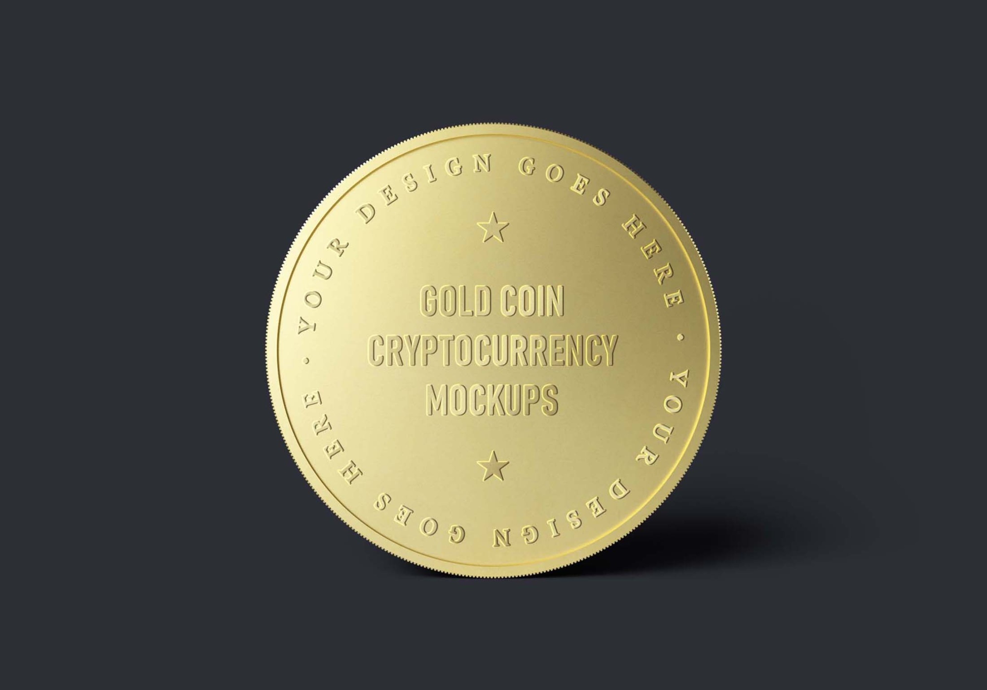 Gold Cryptocurrency Mockup PSD 4