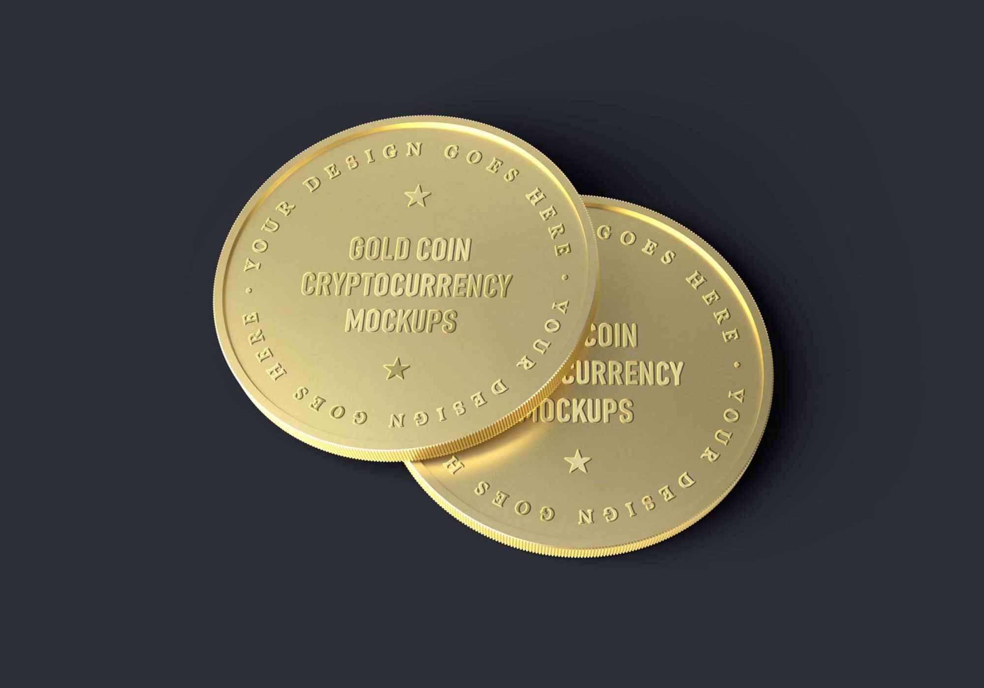 Gold Cryptocurrency Mockup PSD 6