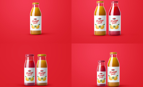 Mango Juice Bottle Mockup (PSD)