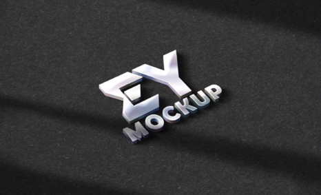 Silver 3D Logo Mockup 2