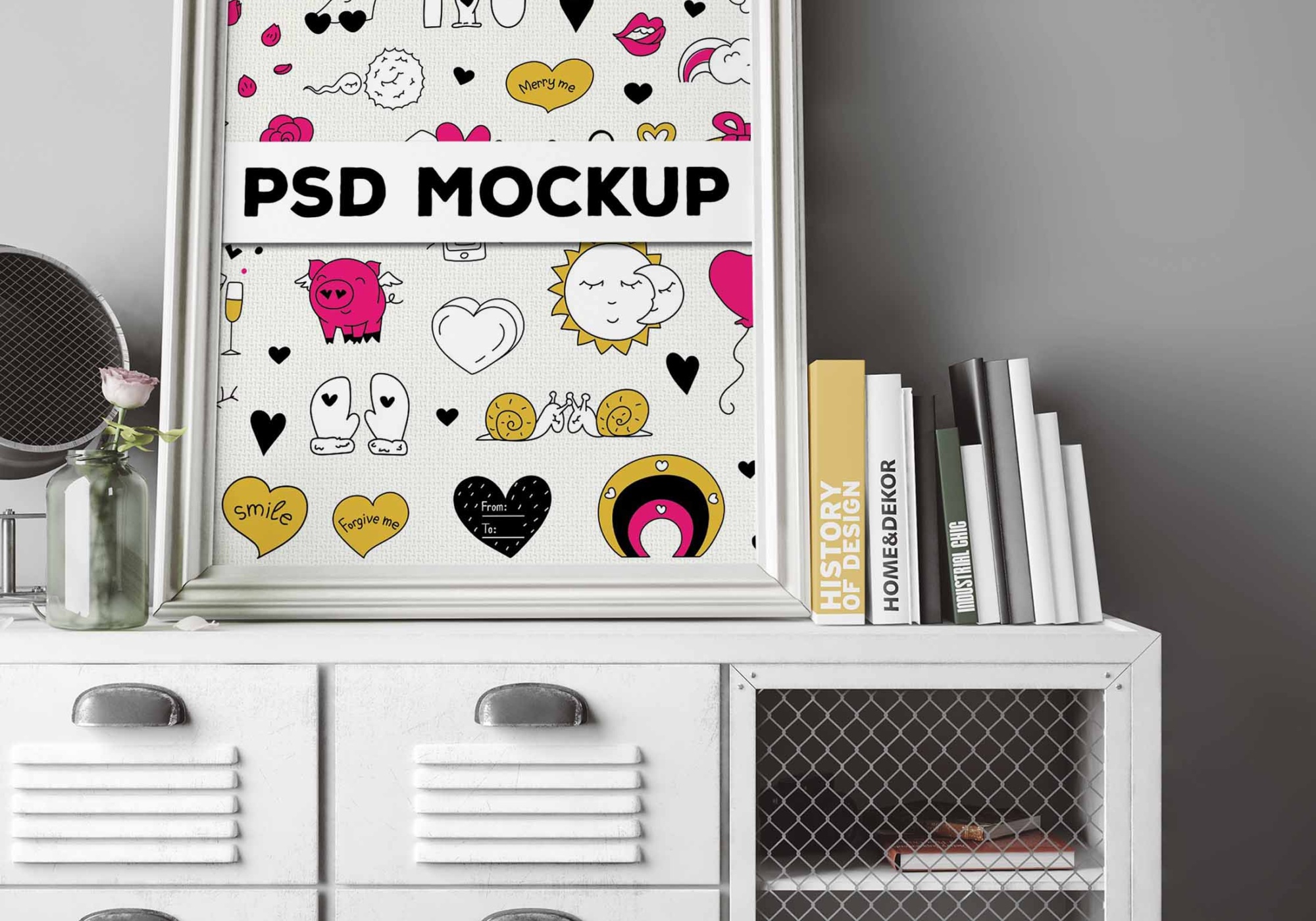Wall Poster Mockup (PSD) Wall Poster Mockup PSD 5