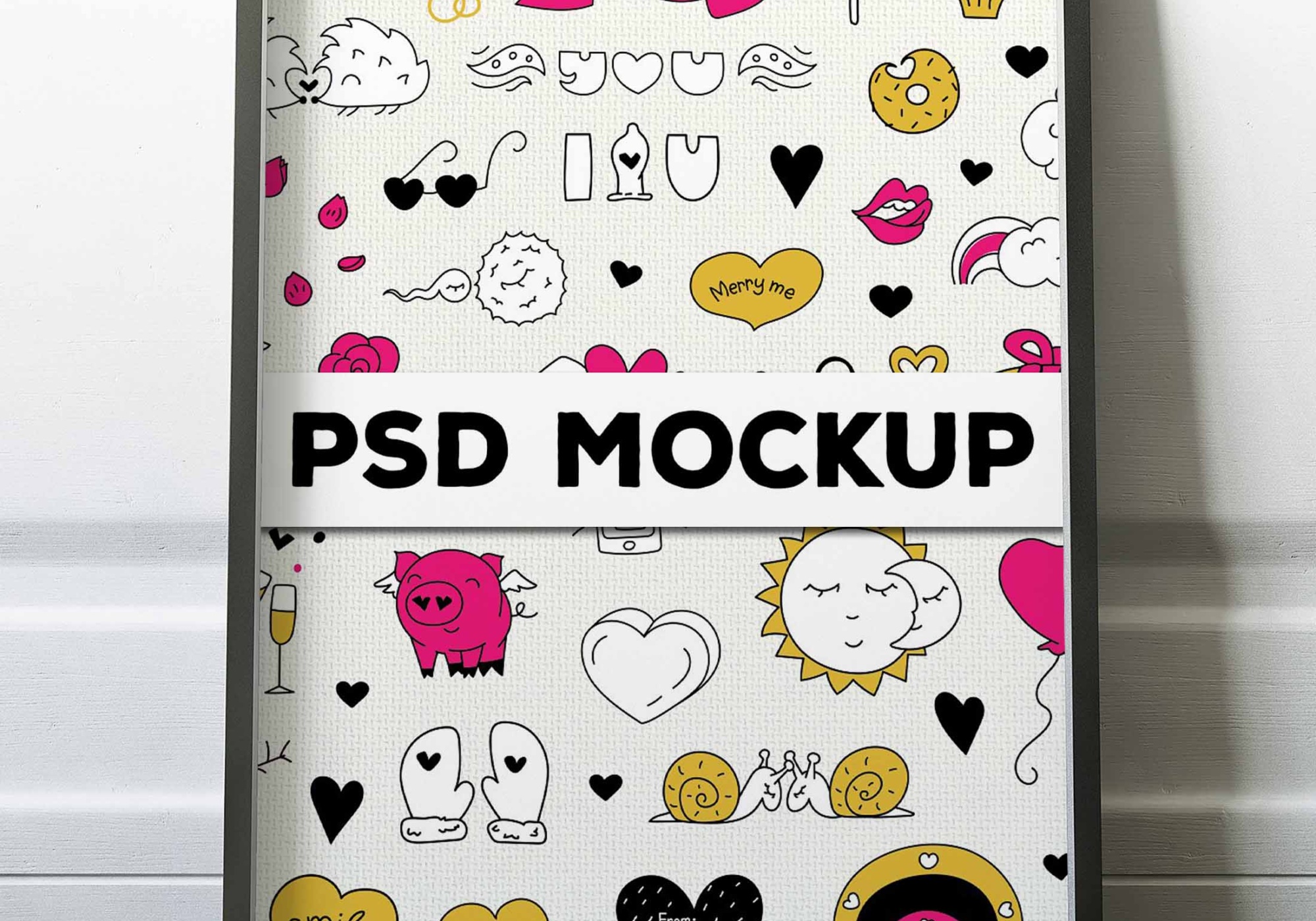 Wall Poster Mockup (PSD) Wall Poster Mockup PSD 6