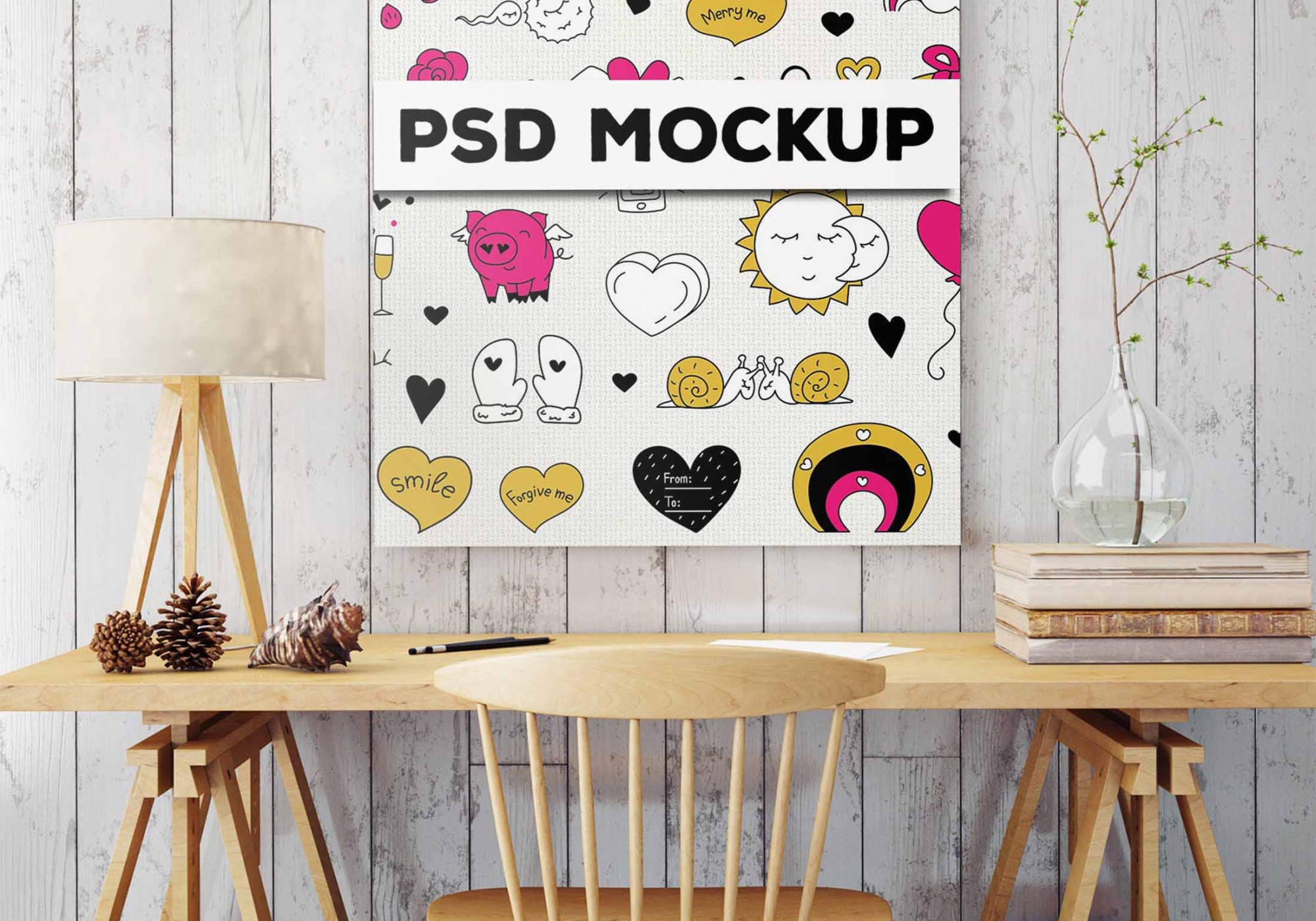 Wall Poster Mockup (PSD) Wall Poster Mockup PSD 7