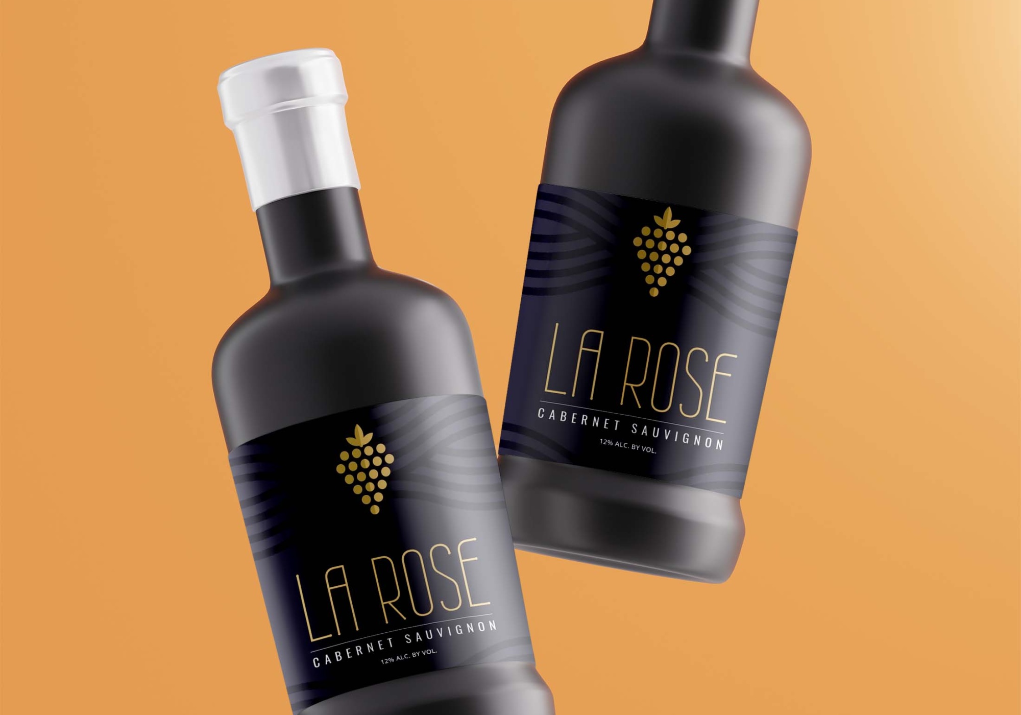 Illustration in web design Black Wine Bottle Mockup 1