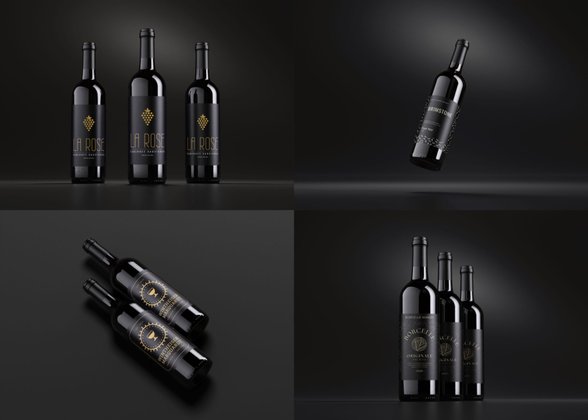 Black Wine Bottle Mockup (PSD) Black Wine Bottle Mockup PSD 4 1