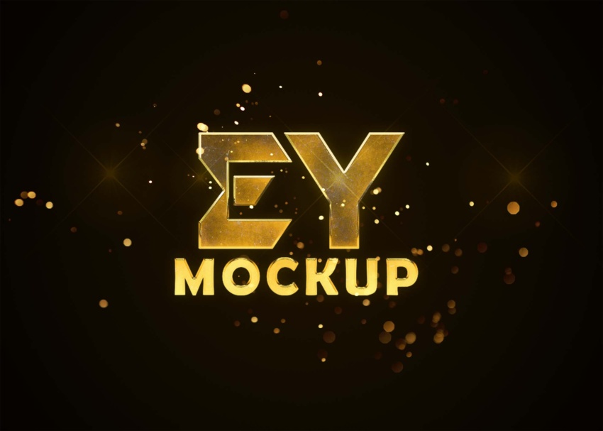 Gold Text Effect Mockup Gold Text Effect Mockup 1