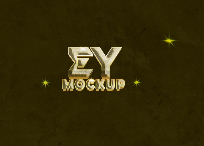 Gold Text Effect Mockup (PSD) Gold Text Effect Mockup PSD 2