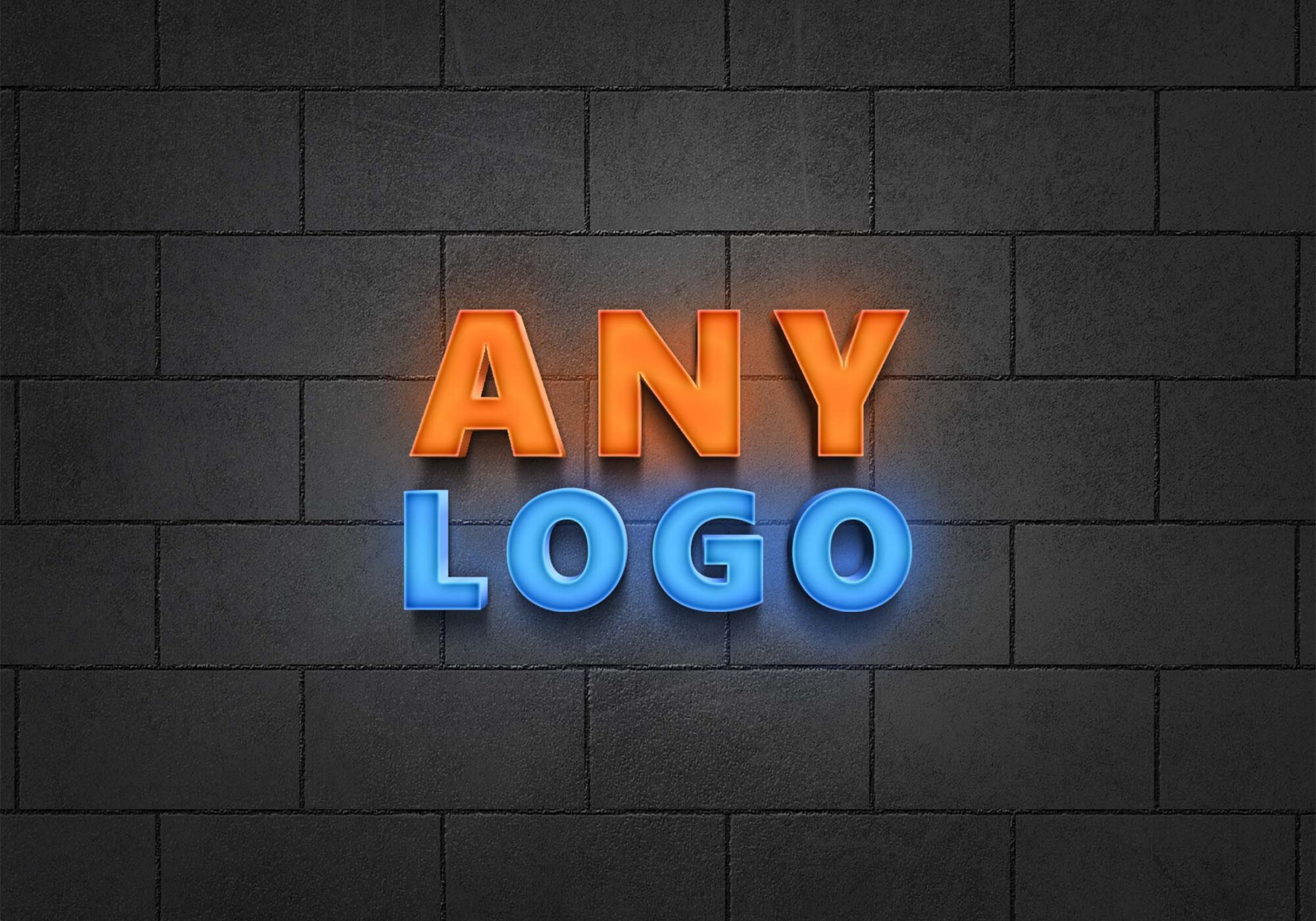 3D Led Wall Logo Mockup 3D Led Wall Logo Mockup 1