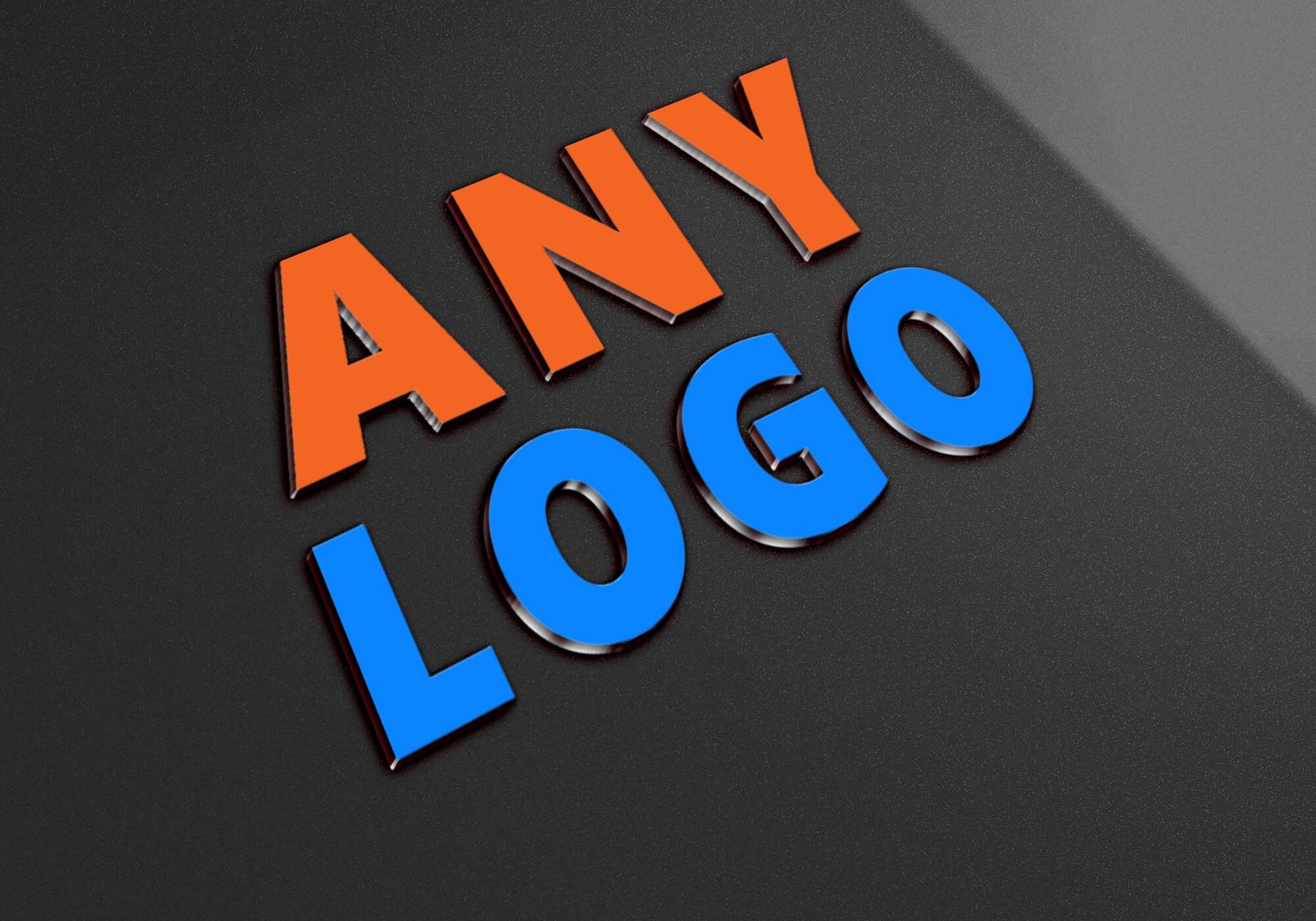 Black Background Chrome Logo Mockup Black Background Chrome Logo Mockup 2