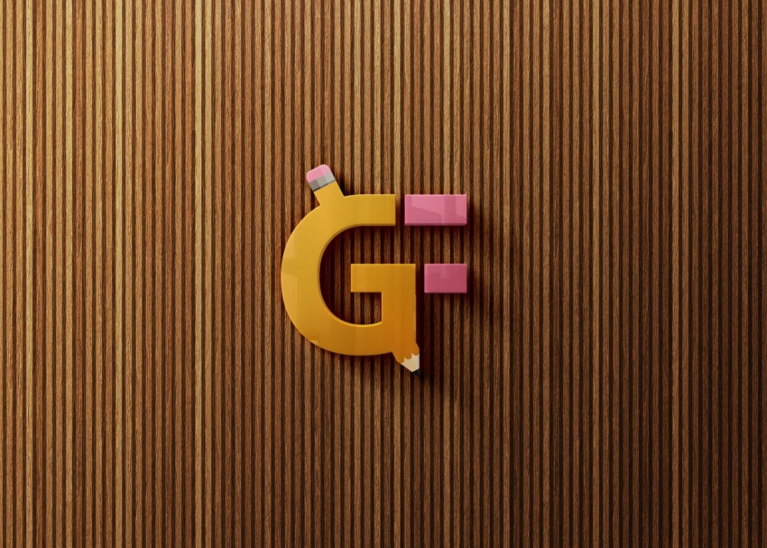 Colorful 3D Logo Mockup on Wood Wall Colorful 3D Logo Mockup on Wood Wall 1