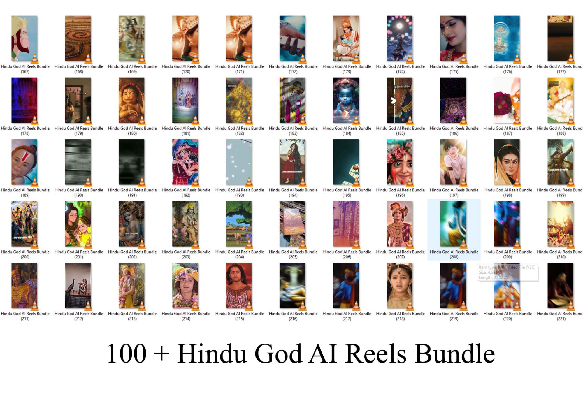 100 Hindu God AI Reels Bundle 1