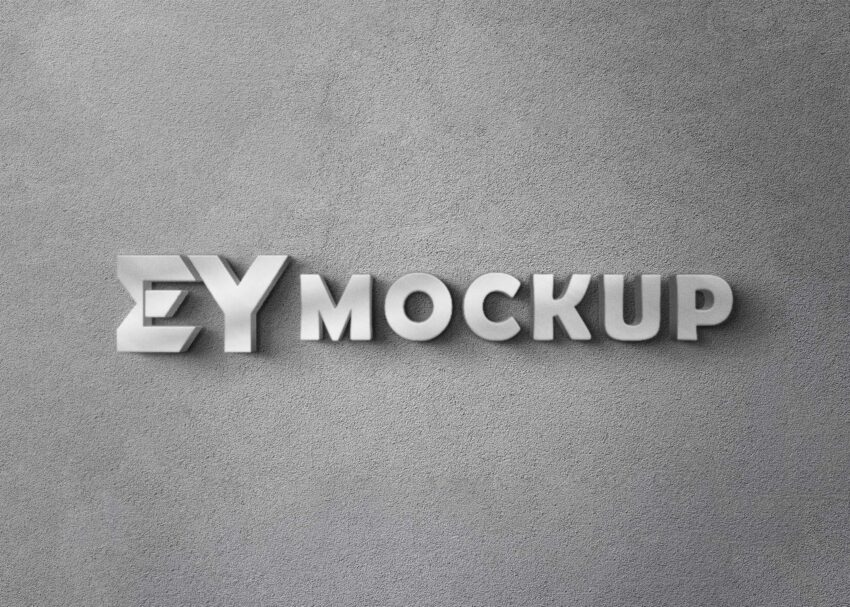 5 + 3D Wall Logo Mockup Free Download 5 3D Wall Logo Mockup Free Download 4
