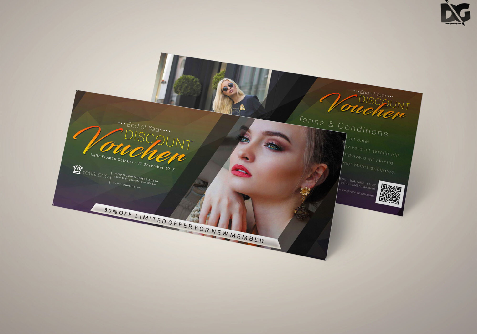 Free Download Photoshoot Gift Card PSD Template 1