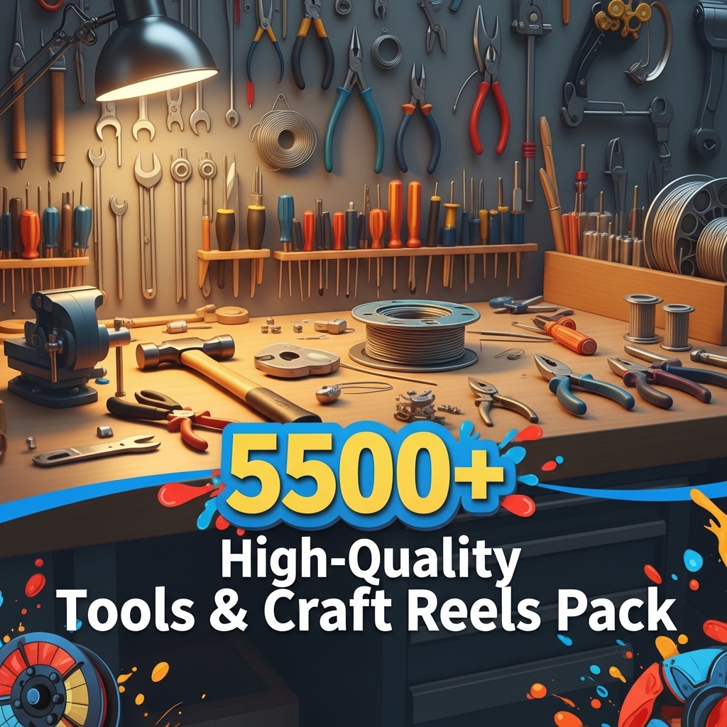 5500+ High-Quality Tools & Craft Reels Pack viral craft reels