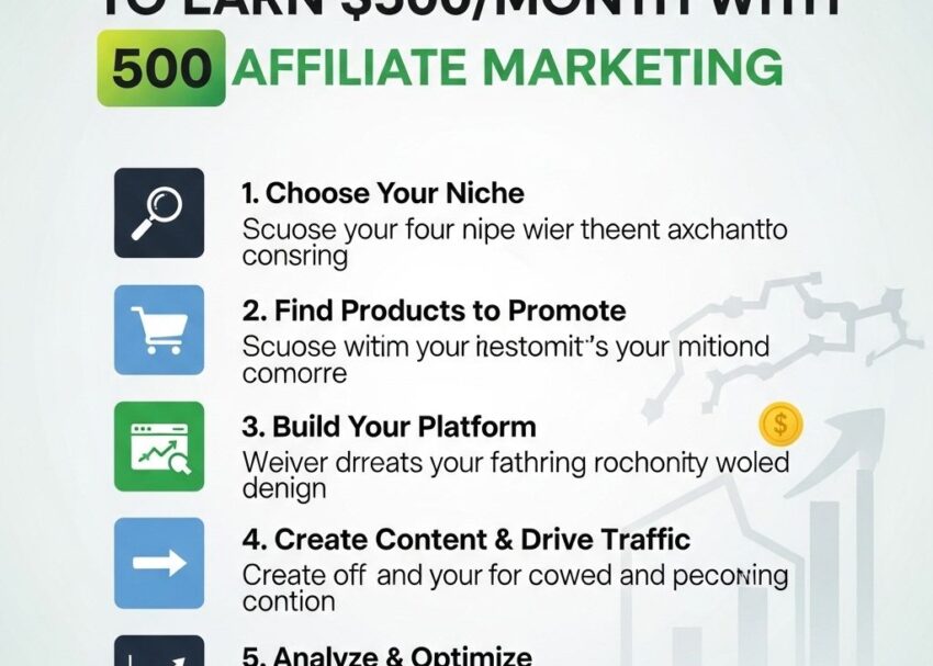 5 Simple Steps to Earn $500/Month with Affiliate Marketing earn 500 month affiliate marketing