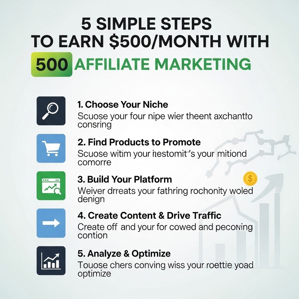 5 Simple Steps to Earn $500/Month with Affiliate Marketing earn 500 month affiliate marketing