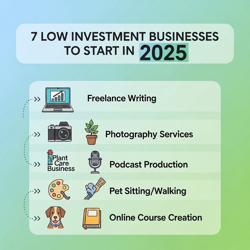 7 Low Investment Businesses to Start in 2025 low investment businesses 2025