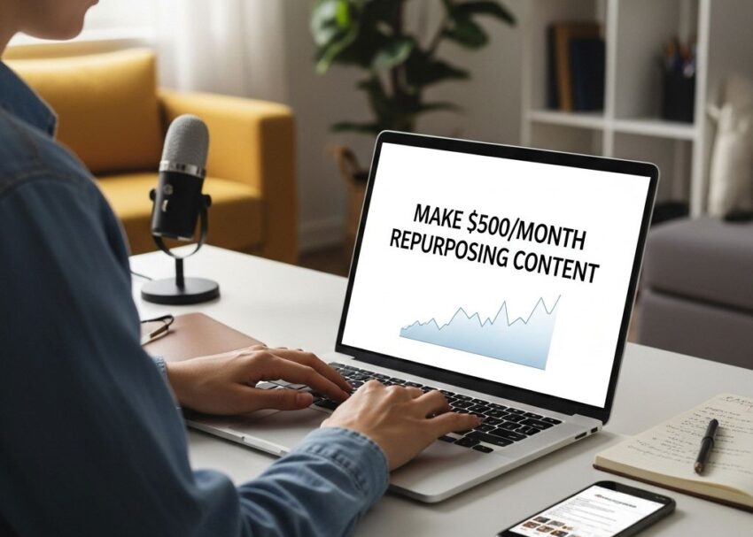 Earn $500/Month Repurposing Content make money repurposing content