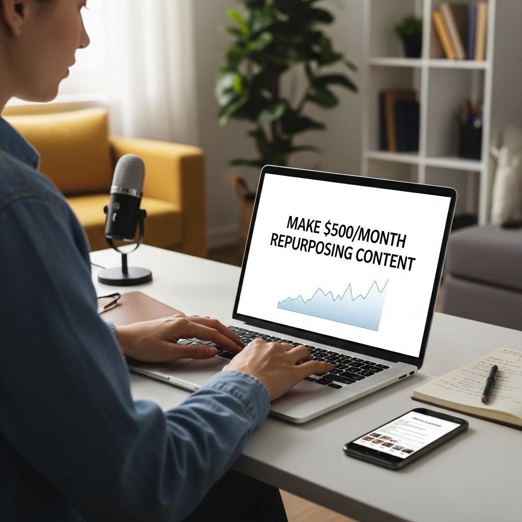 Earn $500/Month Repurposing Content make money repurposing content