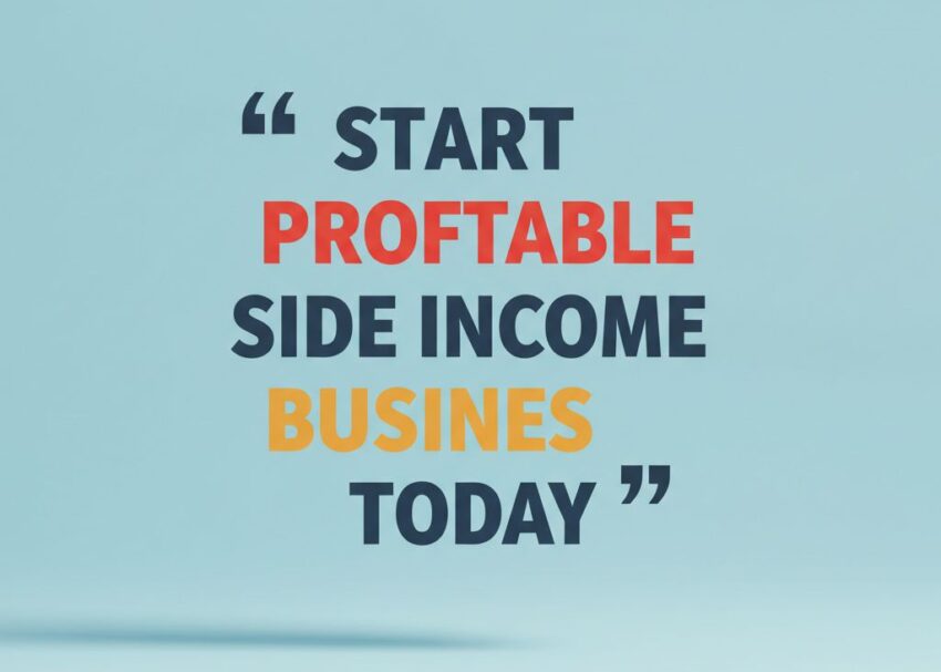 Start a Profitable Side Income Business Today start profitable side income business