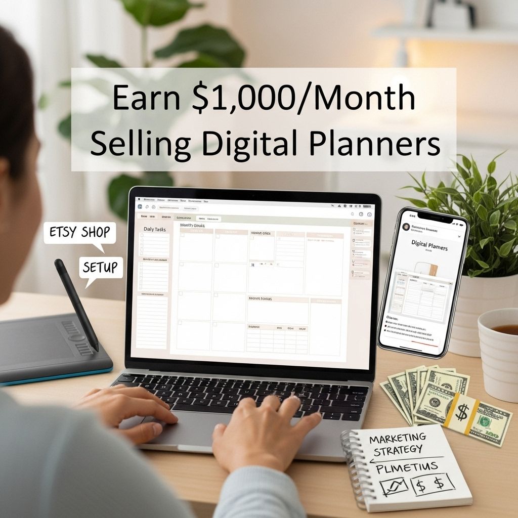 Earn $1,000/Month Selling Digital Planners earn 1000 month digital planners