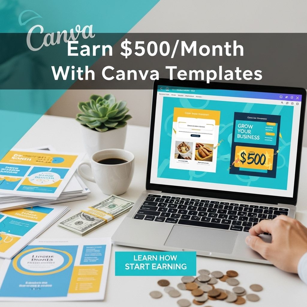 Earn $500/Month Selling Canva Templates earn 500 month canva templates