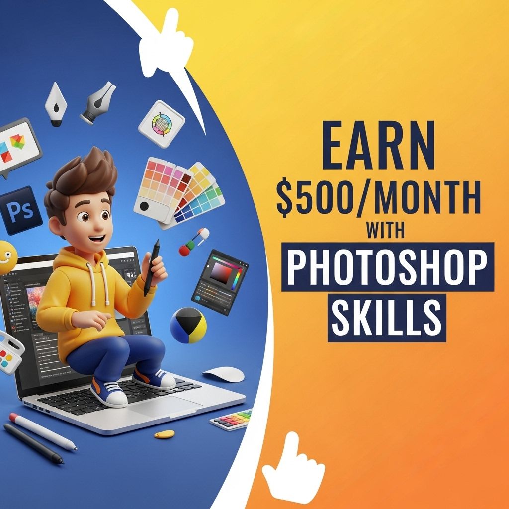 earn 500 month photoshop skills