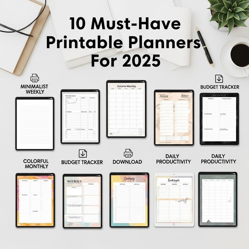 essential printable planners 2025