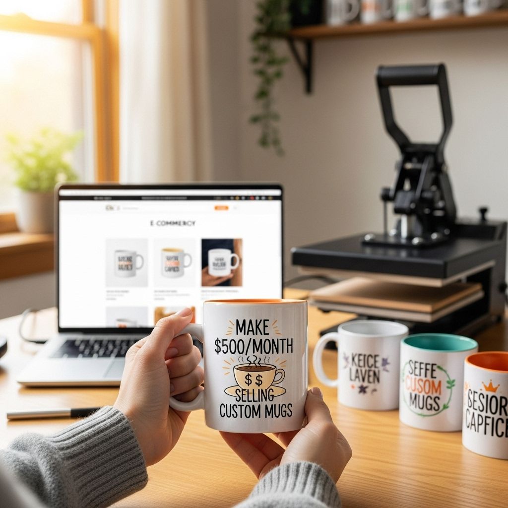 Make $500/Month Selling Custom Mugs sell custom mugs online