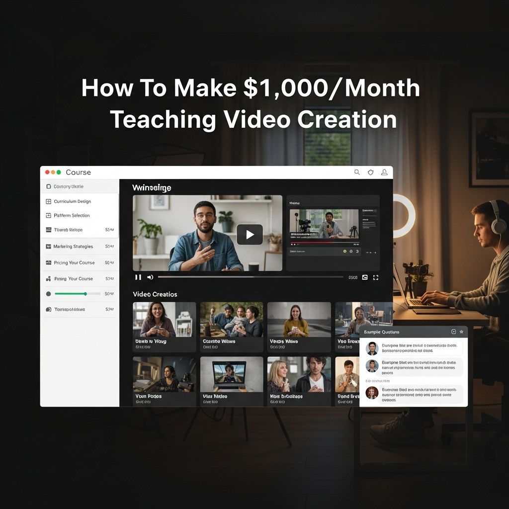 Earn $1,000/Month Teaching Video Creation teach video creation income