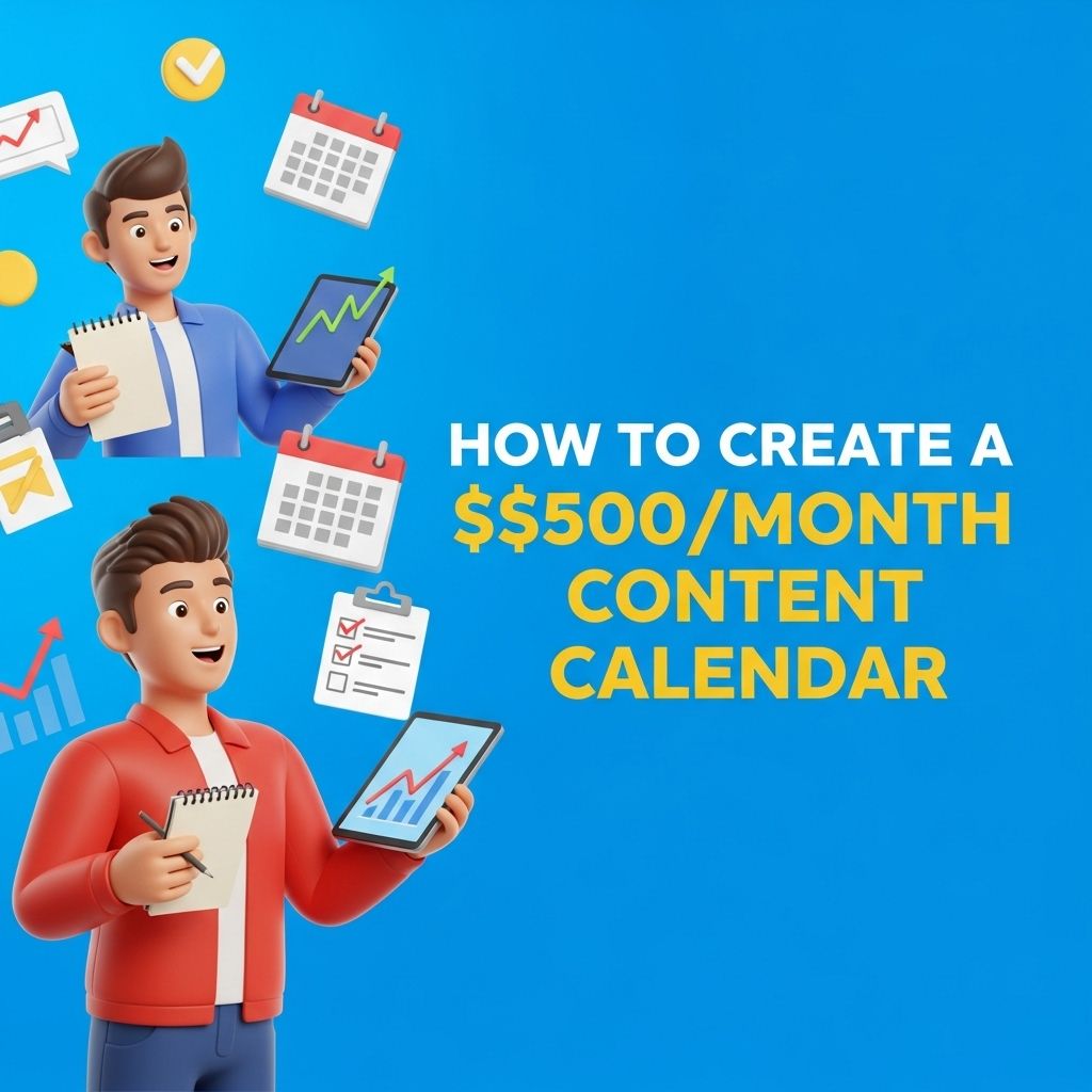 create 500 month content calendar