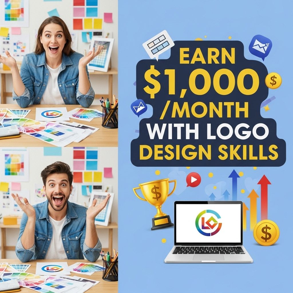 Earn $1,000/Month Using Logo Design Skills earn 1000 month logo design