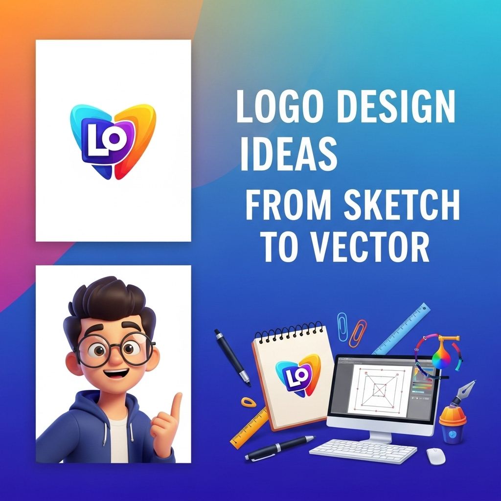 logo design sketch to vector