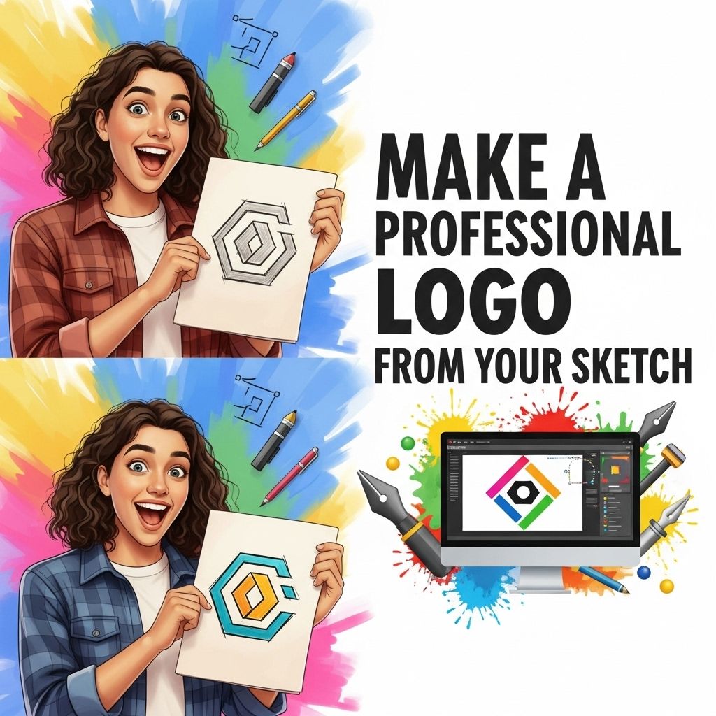 Transform Your Sketch into a Stunning Logo professional logo from sketch